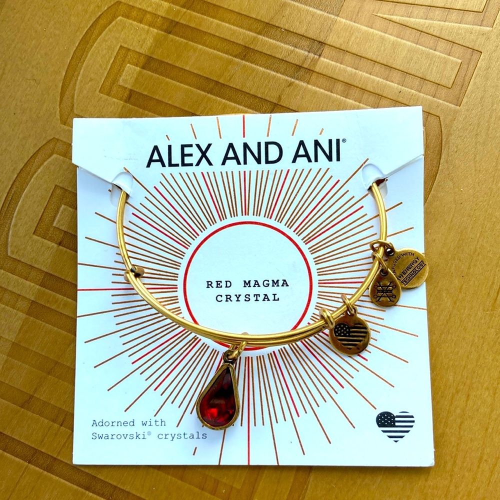 Alex and Ani Red Magma Charm Bracelet - January Birthstone
